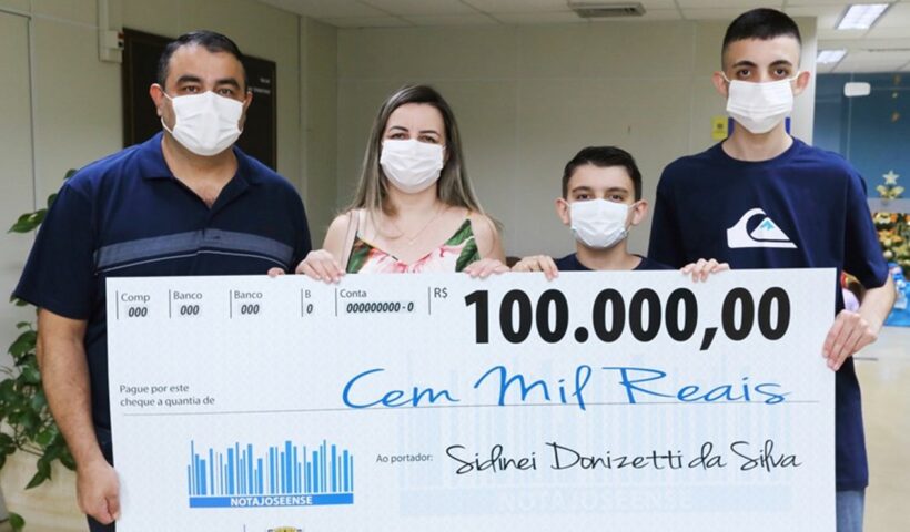 Morador da região sul ganha R$ 100 mil no Nota Fiscal Joseense