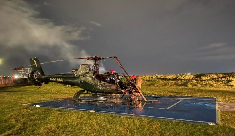 Helicóptero do Ibama é incendiado em Manaus