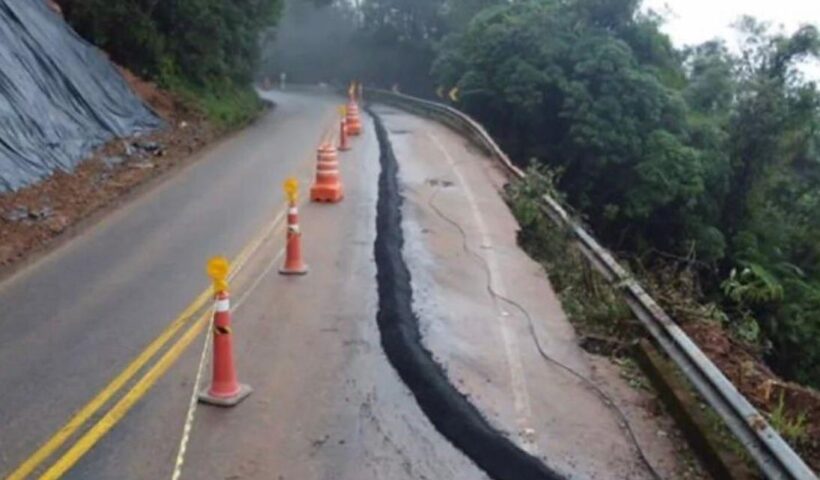 Oswaldo Cruz tem interdição parcial no trecho de serra devido a erosão na pista