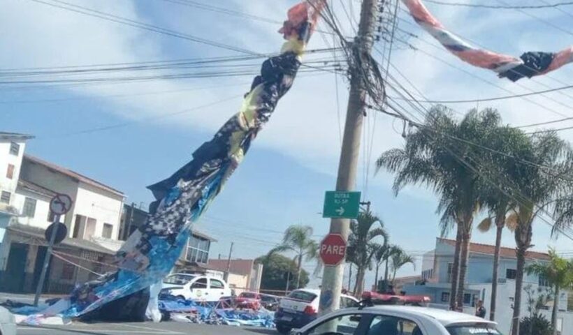 Bairros de Taubaté ficam sem energia devido à queda de balões neste domingo