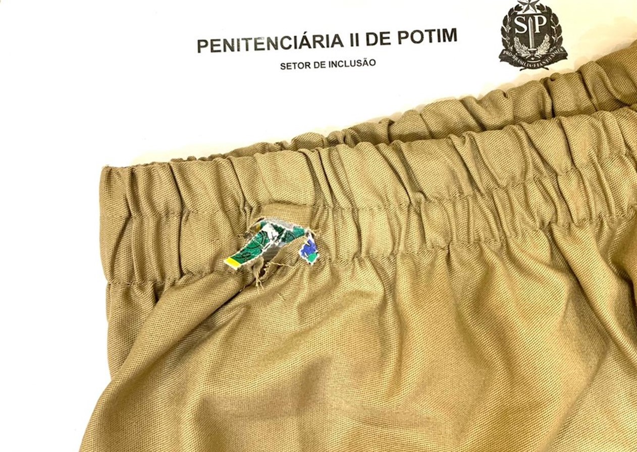 Mais de 500 micropontos de LSD são encontrados em bermuda enviada a preso da P2 de Potim