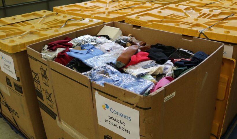 Correios doam 20 toneladas de itens ‘de refugo’ para o litoral norte