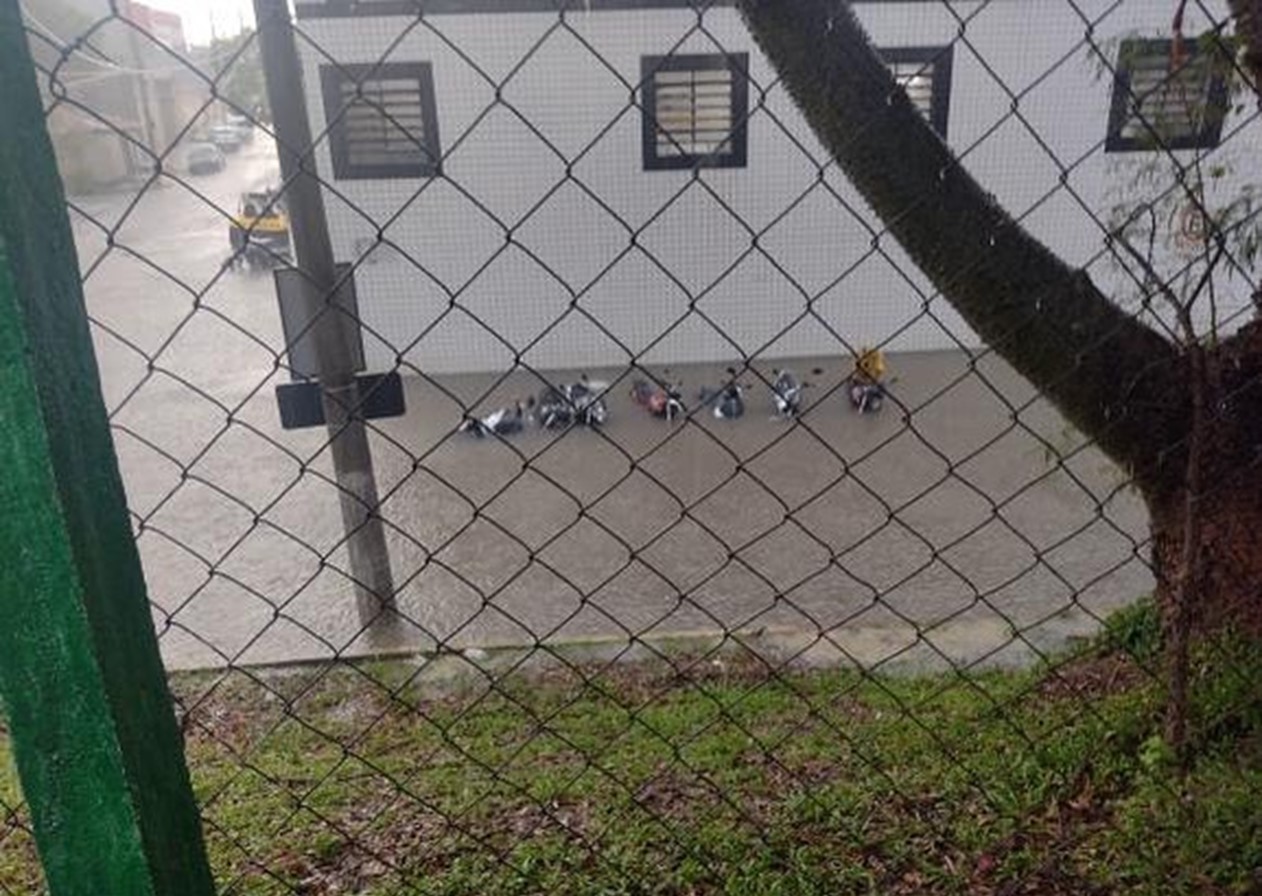 Temporal deixa ruas alagadas e derruba árvores em Taubaté