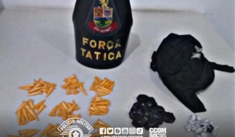 Força Tática prende homem com mais de 100 porções de drogas em Guará