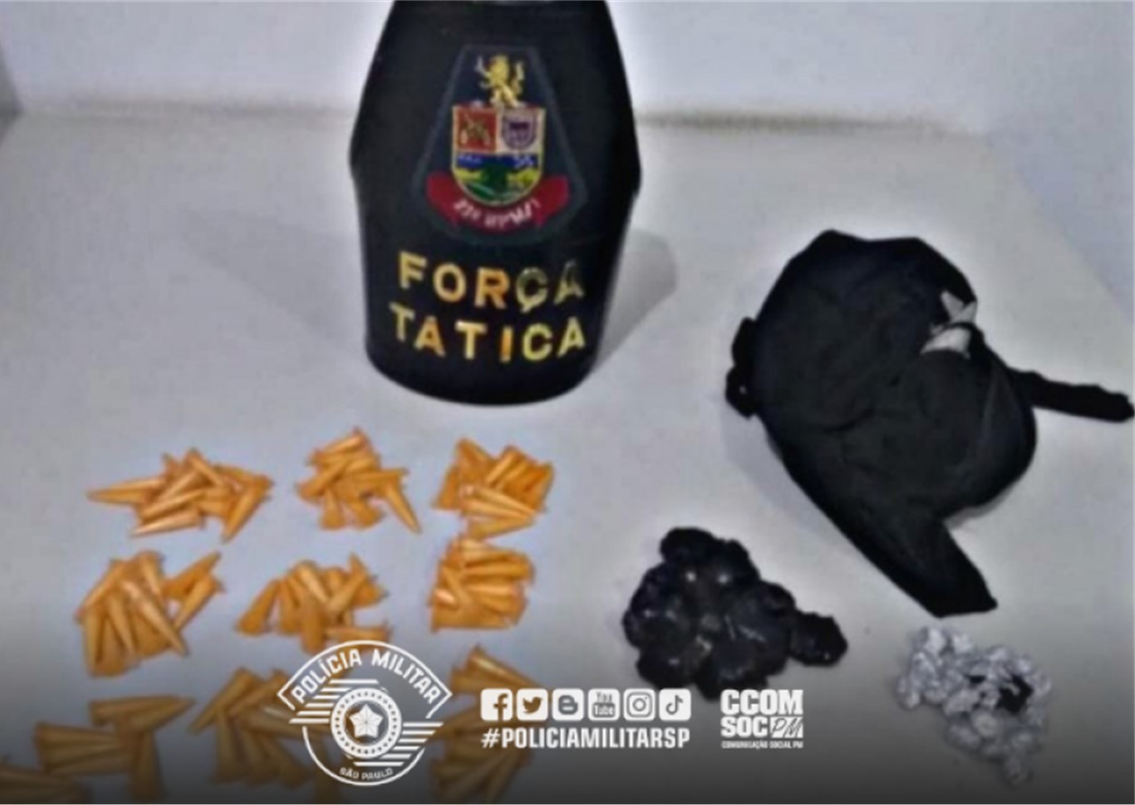 Força Tática prende homem com mais de 100 porções de drogas em Guará