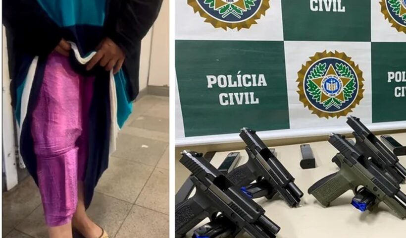 Mulher é detida no Rio com sete pistolas presas ao corpo