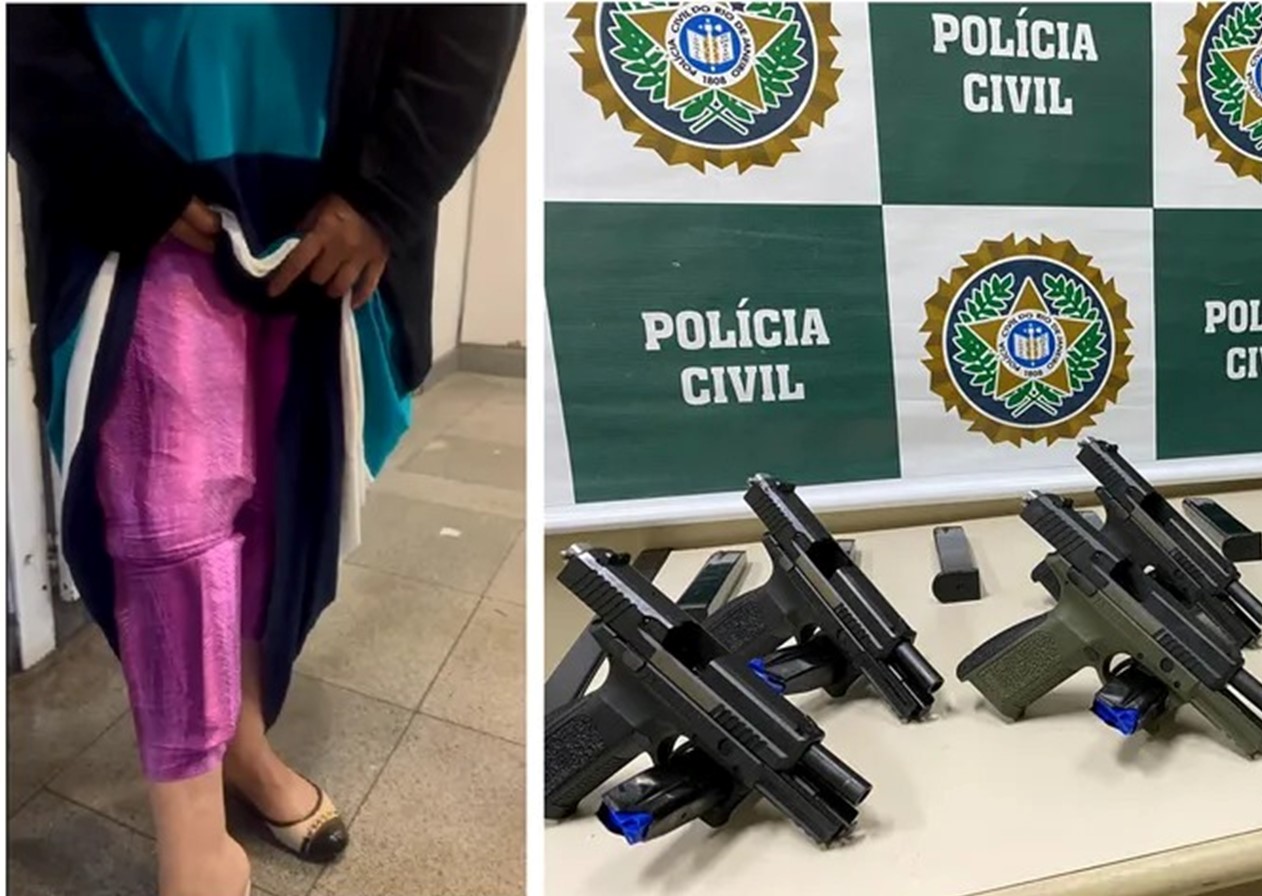 Mulher é detida no Rio com sete pistolas presas ao corpo