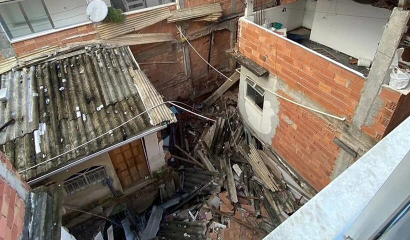 Prédio desaba parcialmente na zona oeste do Rio
