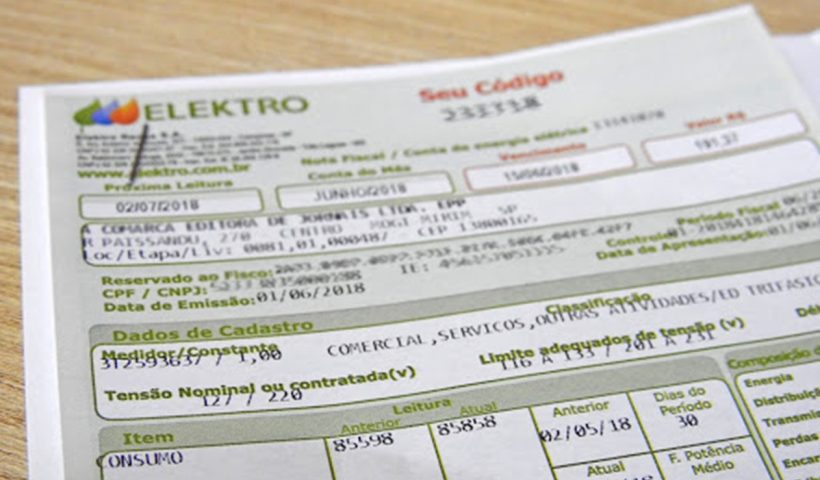 Clientes da Elektro terão reajuste na conta de luz a partir de 27 de agosto